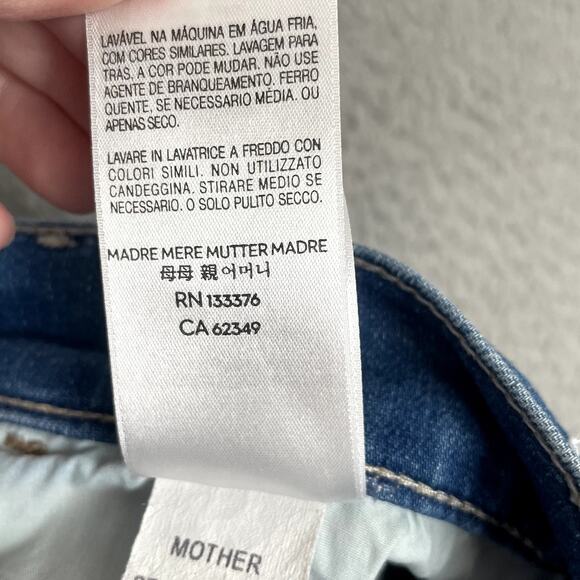 Mother The Hustler Ankle Fray Jeans Womens 32 Blue Wishful Drinking Casual - Picture 12 of 12